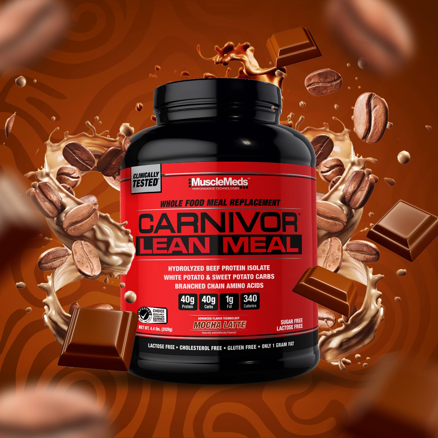 MuscleMeds Carnivor Lean Meal sweet potato source highlighting energy support