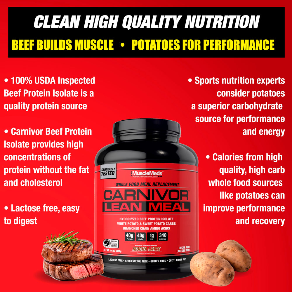 MuscleMeds Carnivor Lean Meal white potato source highlighting clean carbs