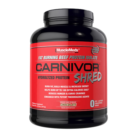 MuscleMeds Carnivor Shred bottle for fat burning beef protein