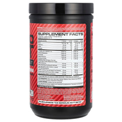 MuscleMeds Nitro Lift bottle label close-up highlighting creatine and beta-alanine for endurance