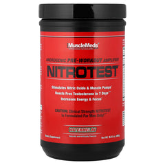 MuscleMeds Nitrotest watermelon bottle for intense workouts and strong nitric oxide pumps