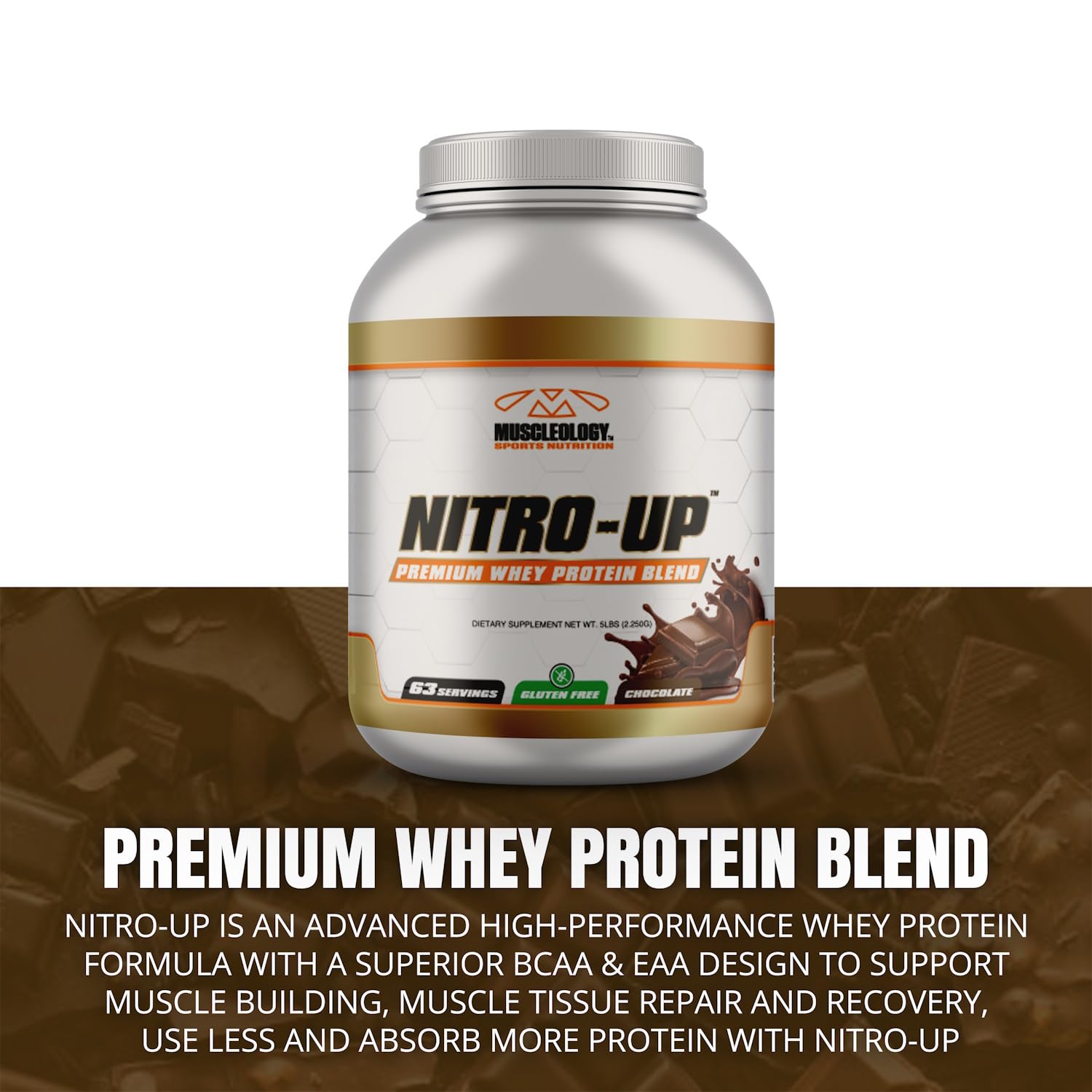 Muscleology Nitro-Up cookies-and-cream powder adds indulgence to training days.