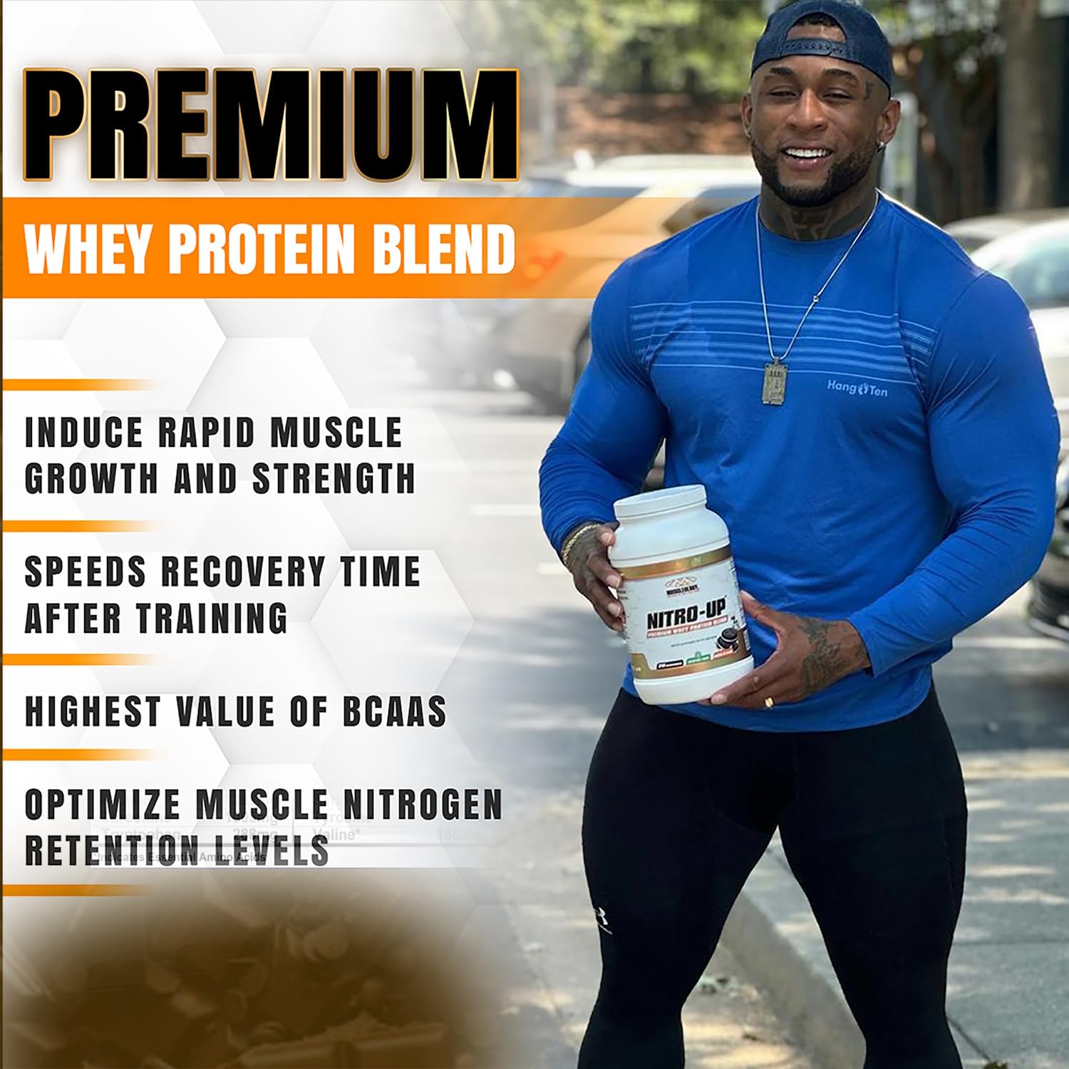 Muscleology Nitro-Up serving on countertop for daily routine