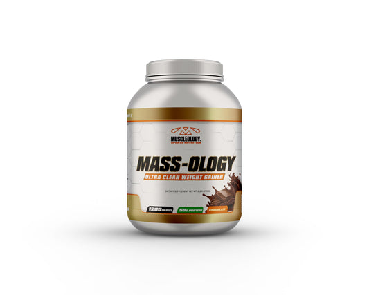 MUSCLEOLOGY Weight Gainer chocolate 6lb container for lean muscle support