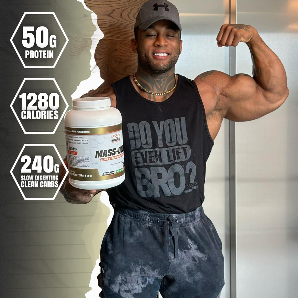 MUSCLEOLOGY Weight Gainer enzyme panel indicates digestion friendly formulation