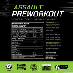 MusclePharm Assault label-front highlights clean sport formula