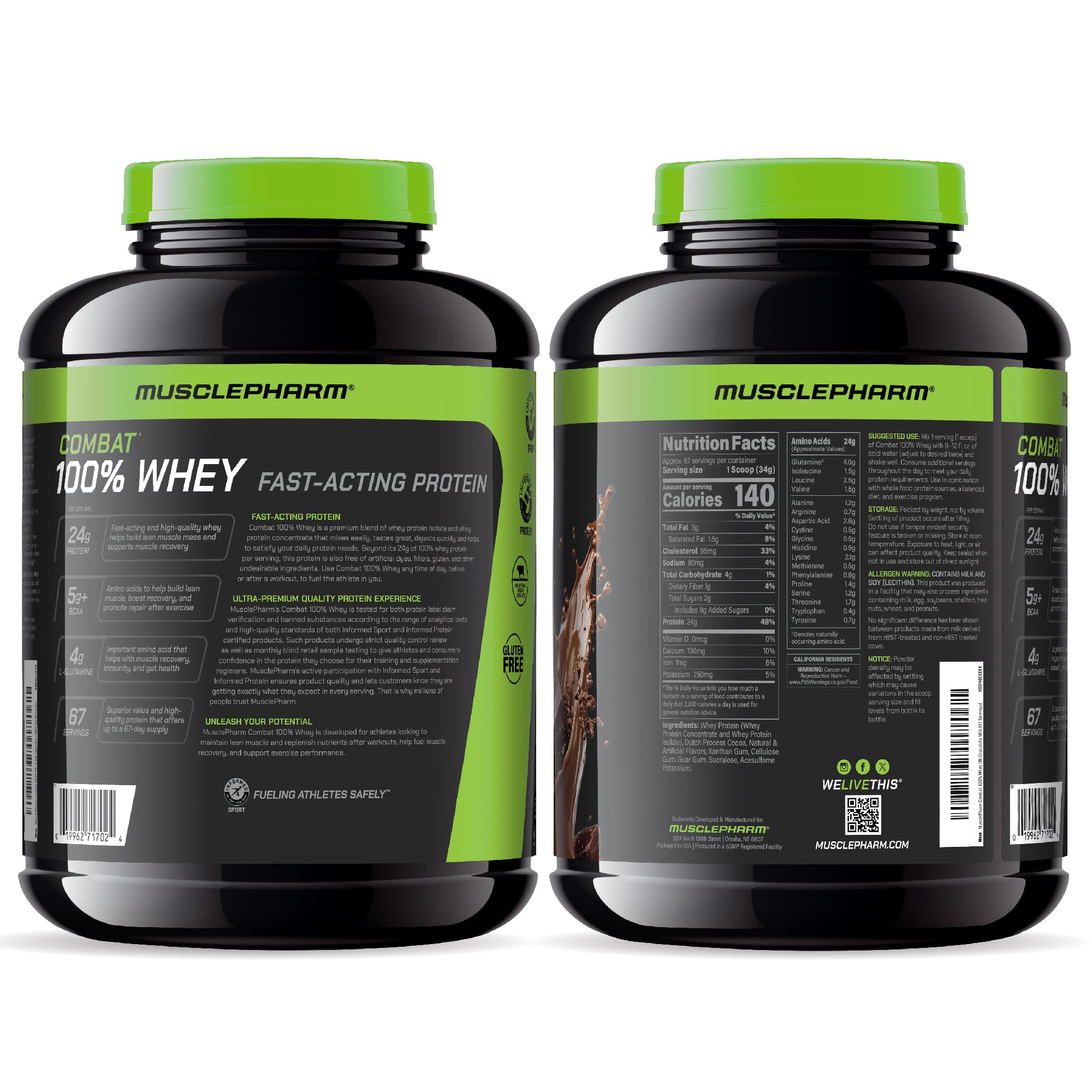 Close-up of Powder texture in MusclePharm Combat 100% Whey chocolate milk.