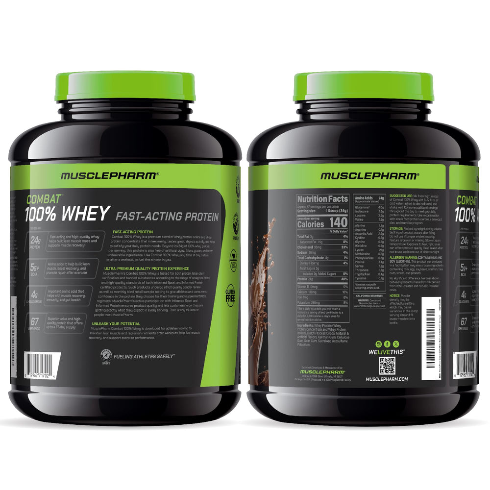 Close-up of Powder texture in MusclePharm Combat 100% Whey chocolate milk.