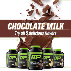 MusclePharm Combat Protein Powder close-up nutrition panel for informed choice.