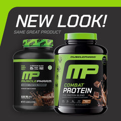 MusclePharm Combat Protein Powder scoop highlighting 25g protein per serving.