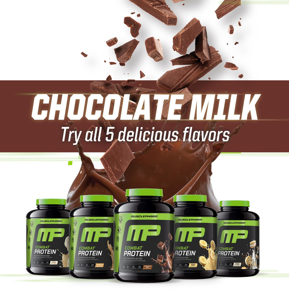 MusclePharm Combat blends egg albumin and whey for varied absorption.