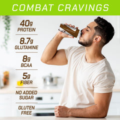 MusclePharm Combat Ready bottle pour captures smooth recovery shake after training