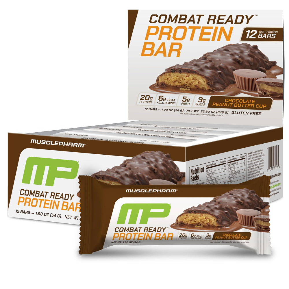 MusclePharm Combat Sport Bar Chocolate Peanut Butter Cup high-protein fueling for workouts