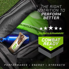 MusclePharm Combat Sport Bar gluten free label, suitable for gluten-sensitive athletes.