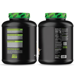 MusclePharm Combat Whey Cookies N Cream post-workout use setup on counter.