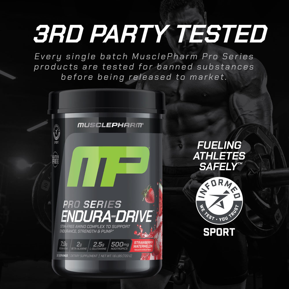 MusclePharm Endura-Drive electrolyte balance supports hydration mid-workout