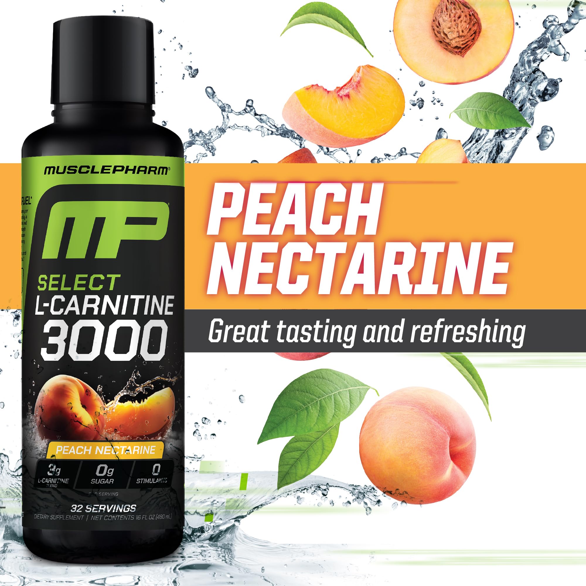 MusclePharm L-Carnitine 3000 serving spoon shows precise dosing.
