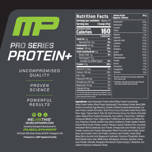 MusclePharm Pro Series Protein+ scoop demonstrates convenient post-workout fueling