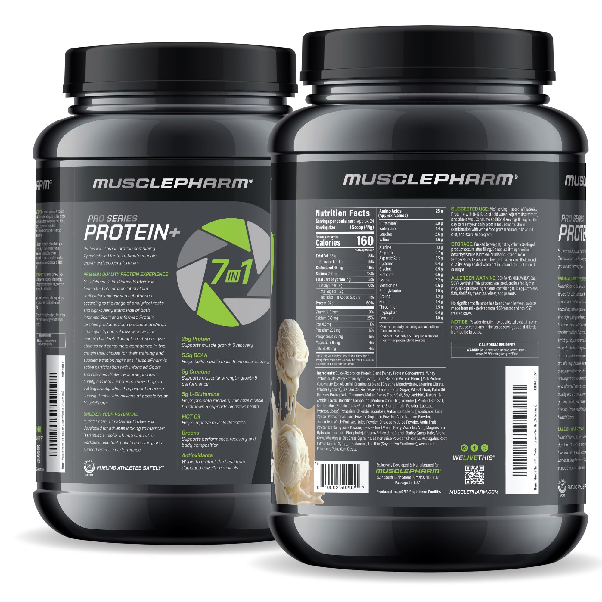 MusclePharm Pro Series Protein+ 2.5 lb tub as a reliable post-workout option.