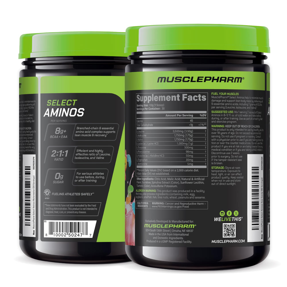 MusclePharm Select Amino certification badge signals quality and safety