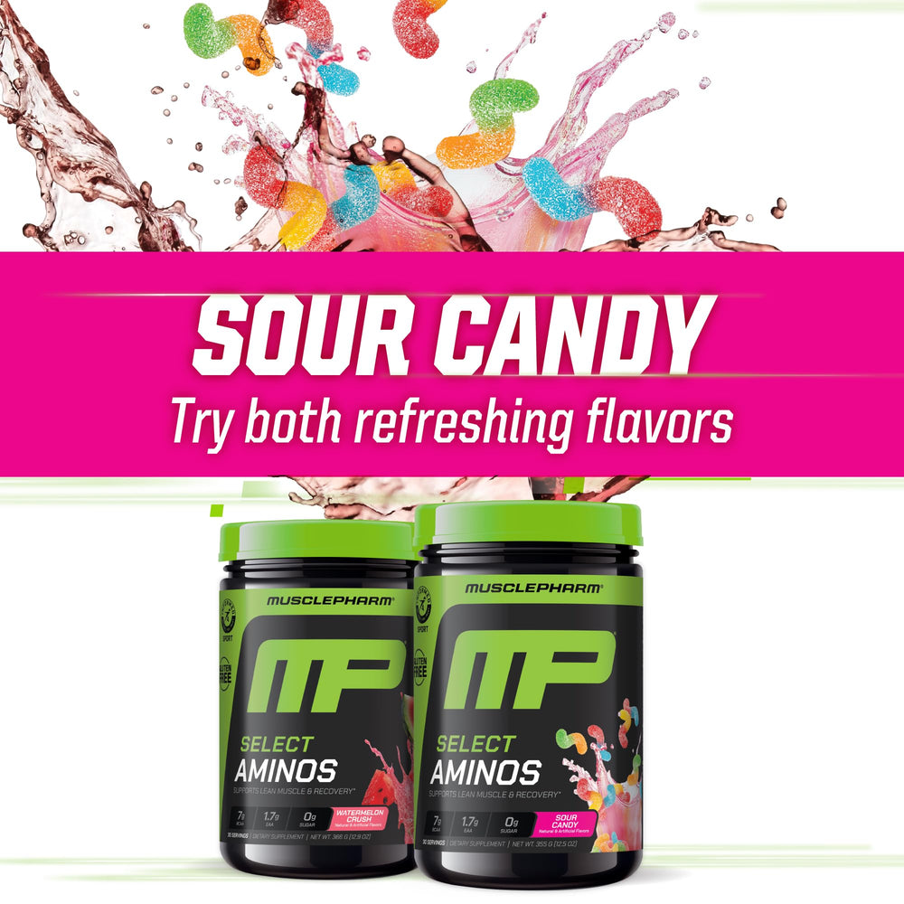 MusclePharm Select Amino powder dissolving in water in a shaker