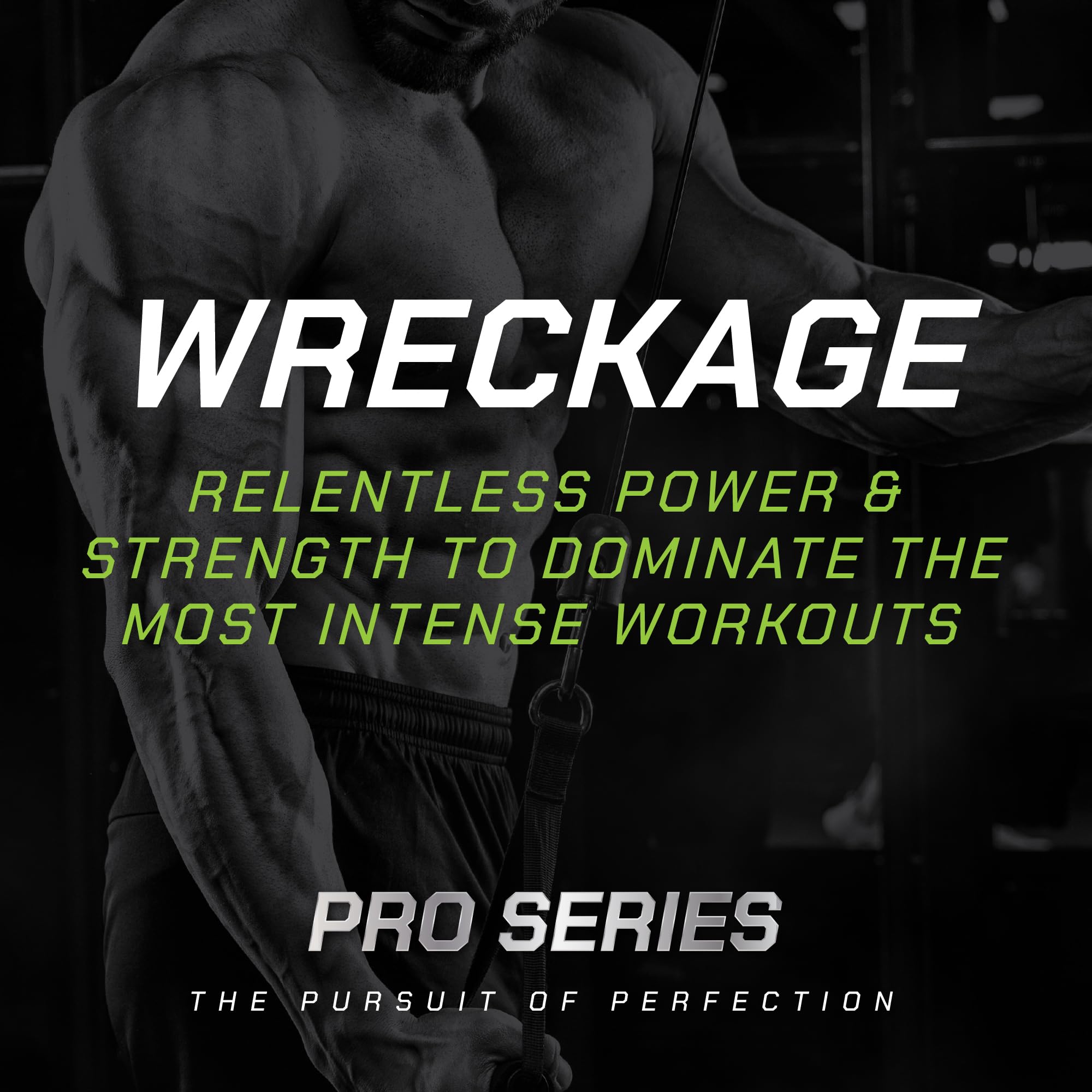 Pouring MusclePharm WRECKAGE into a shaker bottle mid-workout