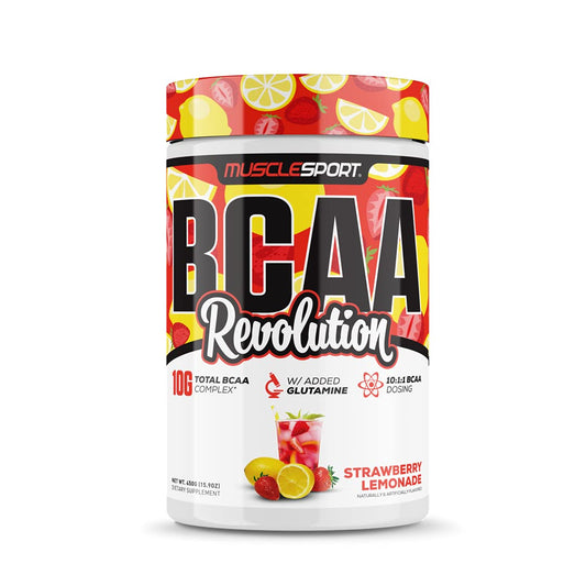 Musclesport BCAA Revolution bottle shot for intra-workout energy and hydration