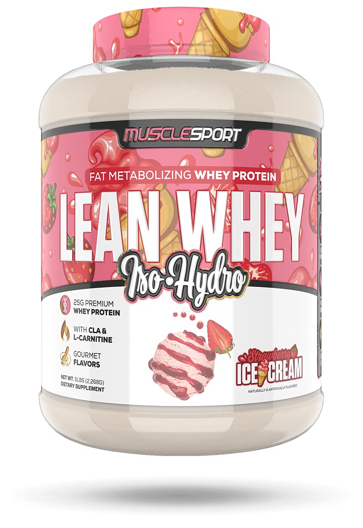 Musclesport Lean Whey Revolution bottle and tub displayed for convenient protein.