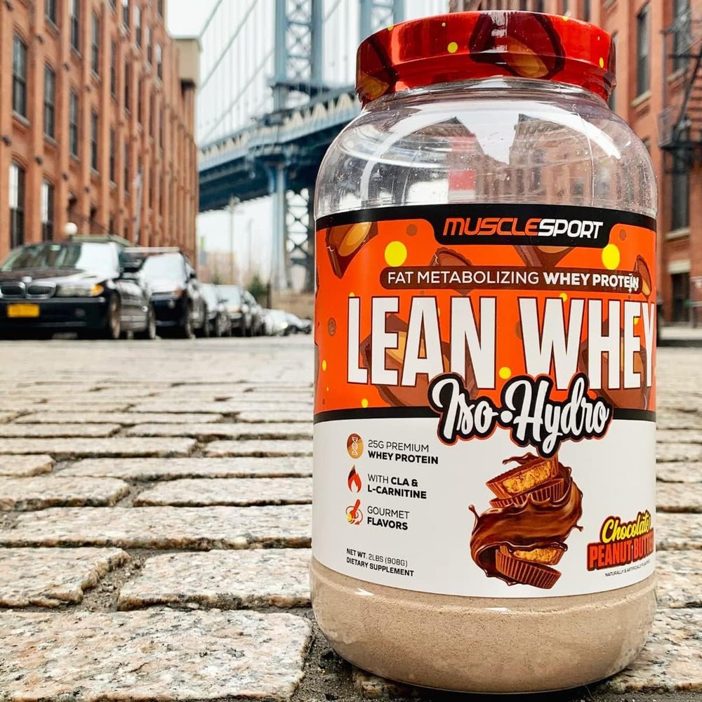 MuscleSport Lean Whey Revolution flavor variety pack showcasing rich flavors for variety.