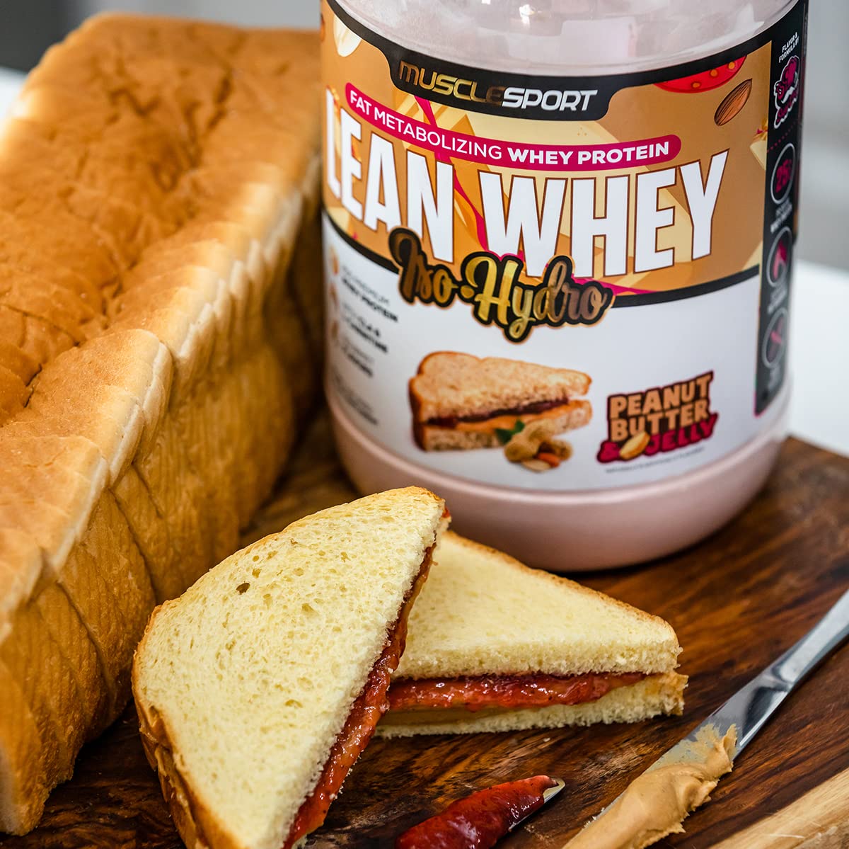 MuscleSport Lean Whey Revolution flavors lineup featuring diverse options
