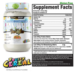 Musclesport Lean Whey Revolution flavors display variety, including real cereal pieces and marshmallows.