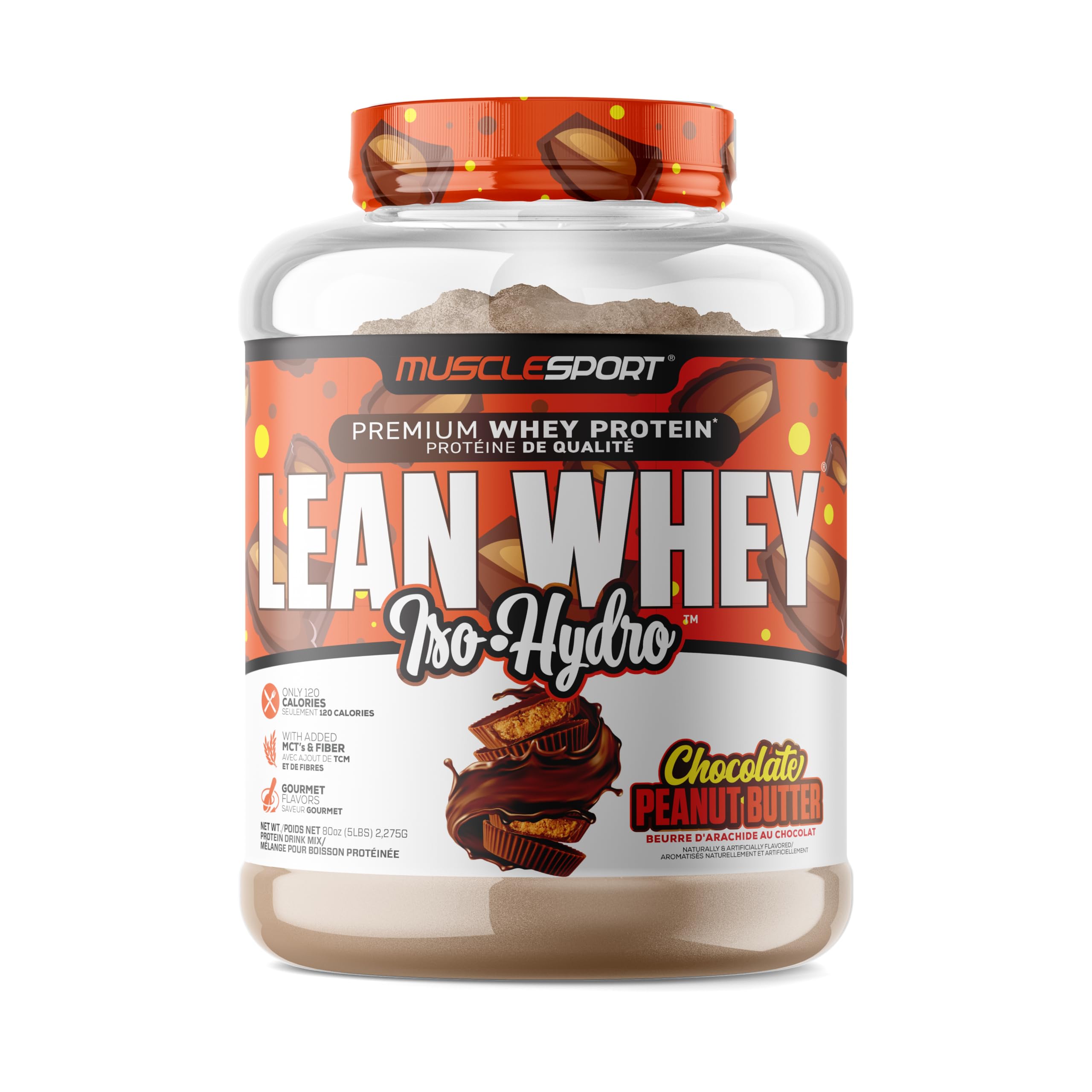 MuscleSport Lean Whey Revolution ingredients list highlights clean protein sources.