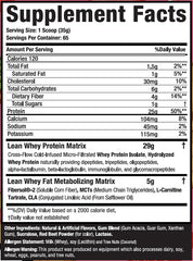 Musclesport Lean Whey Revolution scoop showing 25g protein per serving.