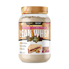 MuscleSport Lean Whey Revolution tub front view highlighting premium protein blend