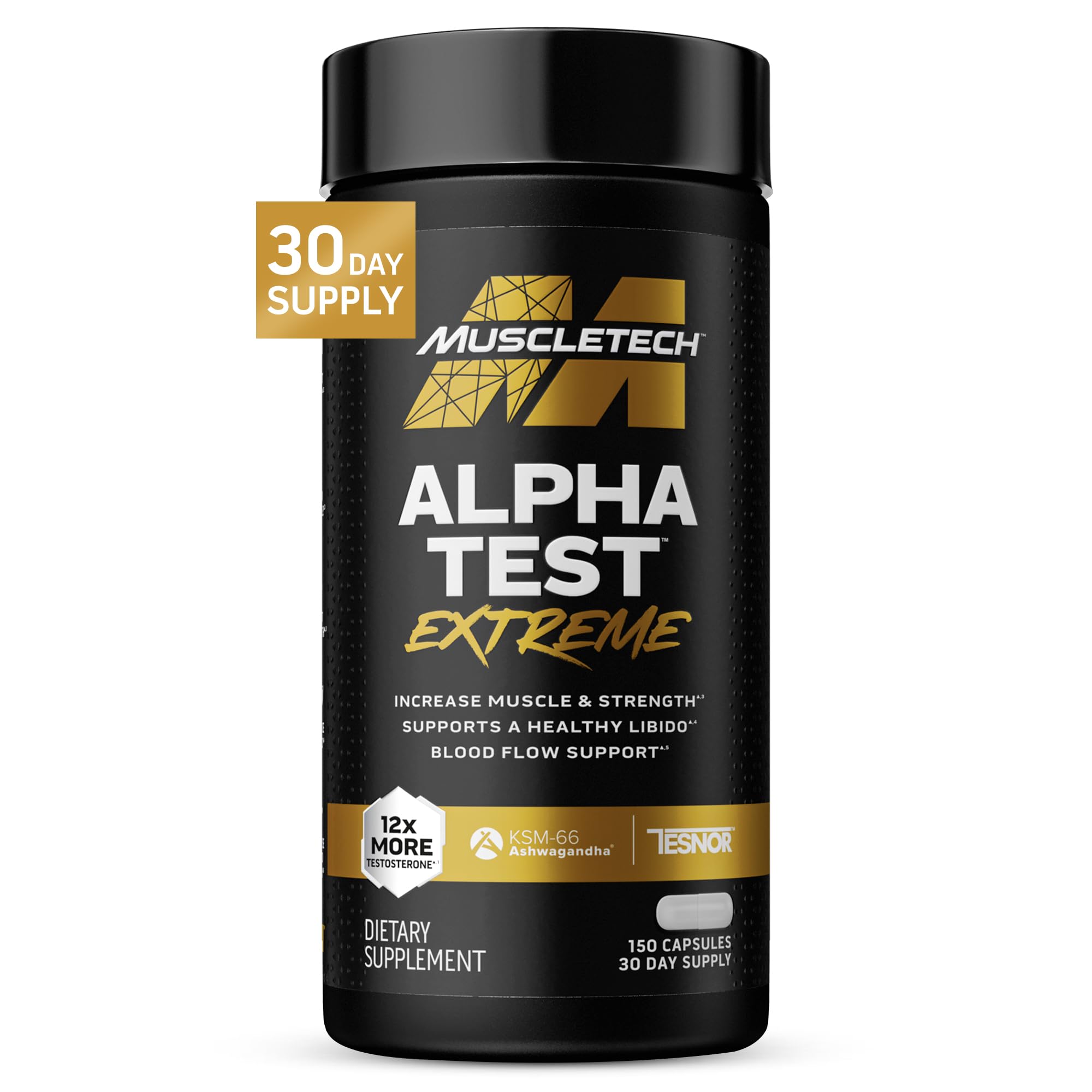 MuscleTech AlphaTest Extreme bottle ready for enhanced training endurance.