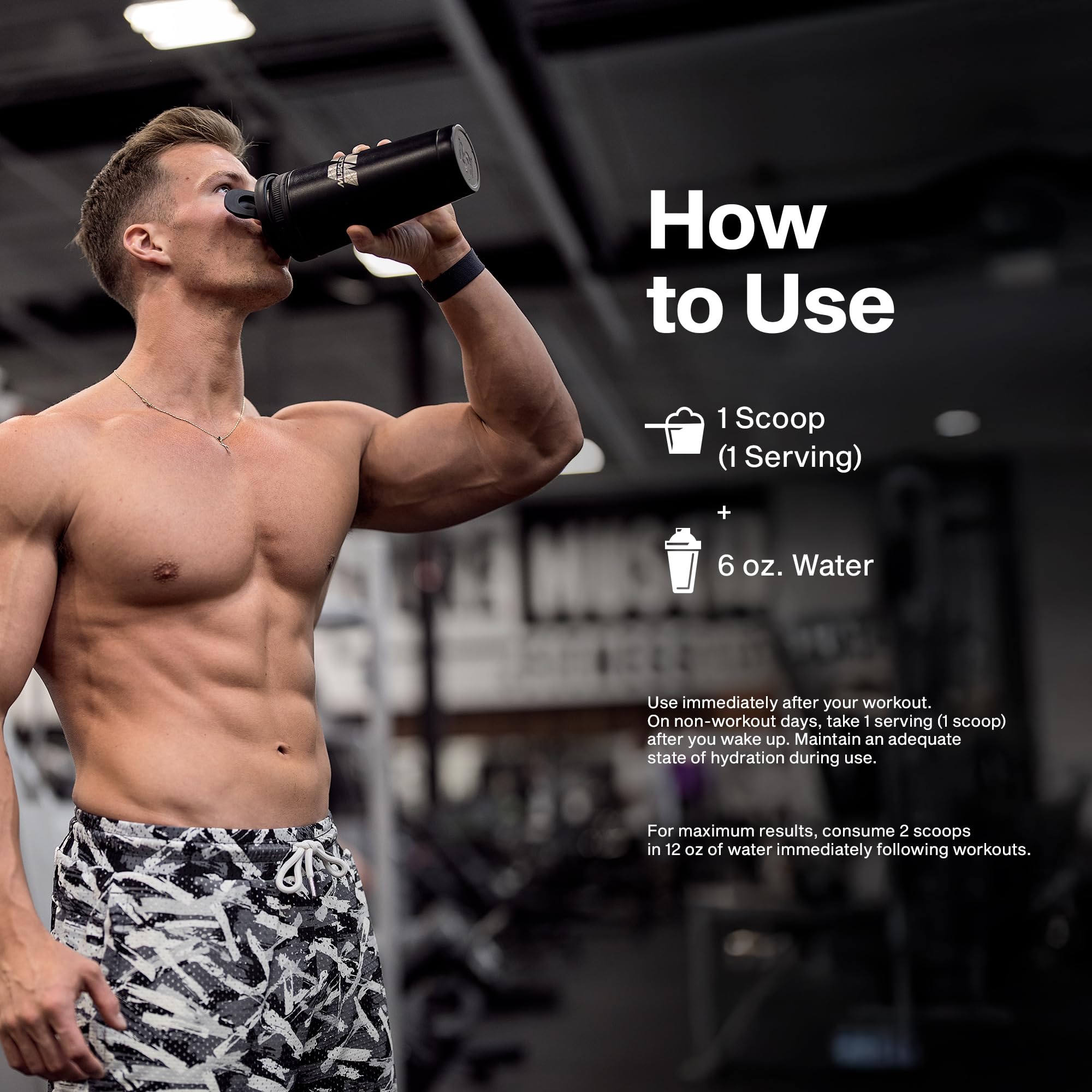 MuscleTech Cell-Tech close-up label highlights pure creatine monohydrate ingredients.