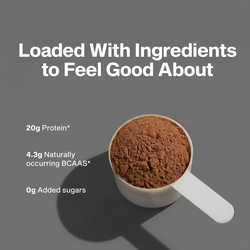 Breakfast bowl with Grass-Fed Whey as a protein add-in.