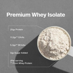 MuscleTech ISO Whey Vanilla powder closeup highlights smooth texture and premium quality.