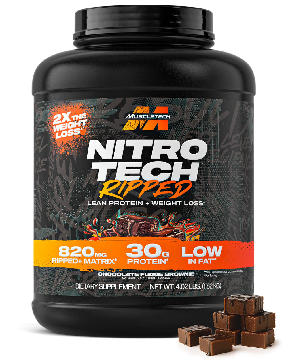 MuscleTech Nitro-Tech Ripped front packaging highlighting lean muscle support.
