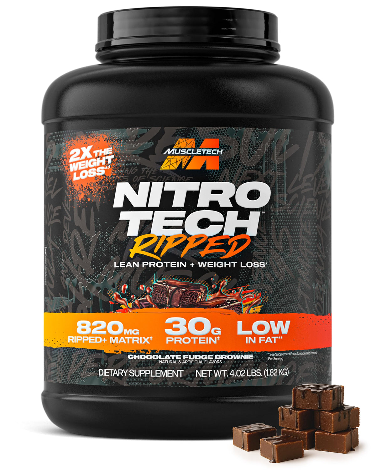 MuscleTech Nitro-Tech Ripped front packaging highlighting lean muscle support.