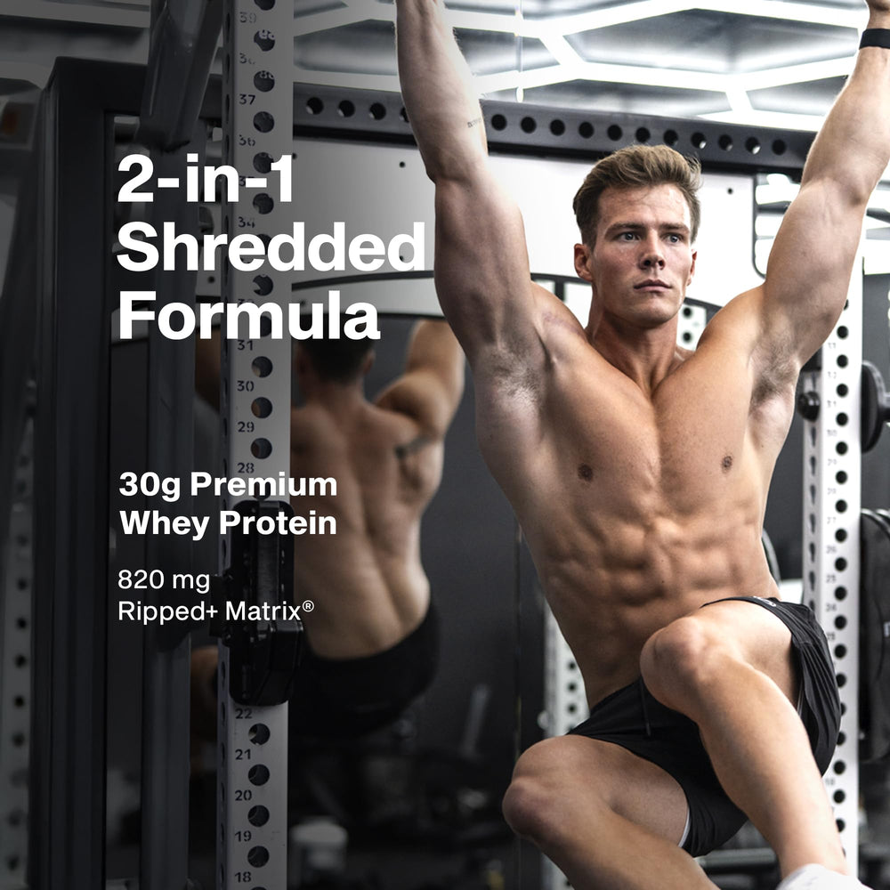 Ingredients label highlights peptides and isolate in the Nitro-Tech Ripped formula.