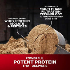 Pouring MuscleTech Nitro-Tech Whey Gold into a glass shows mixability