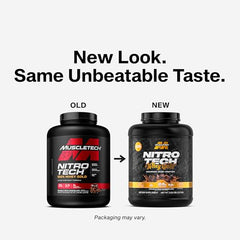 MuscleTech Nitro-Tech Whey Gold scoop measuring powder for fast recovery