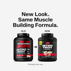 Muscletech Nitro-Tech Whey Vanilla Cream scoop for convenient post-workout protein.