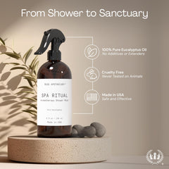 Muse Apothecary Spa Ritual Eucalyptus travel-size bottle on the go