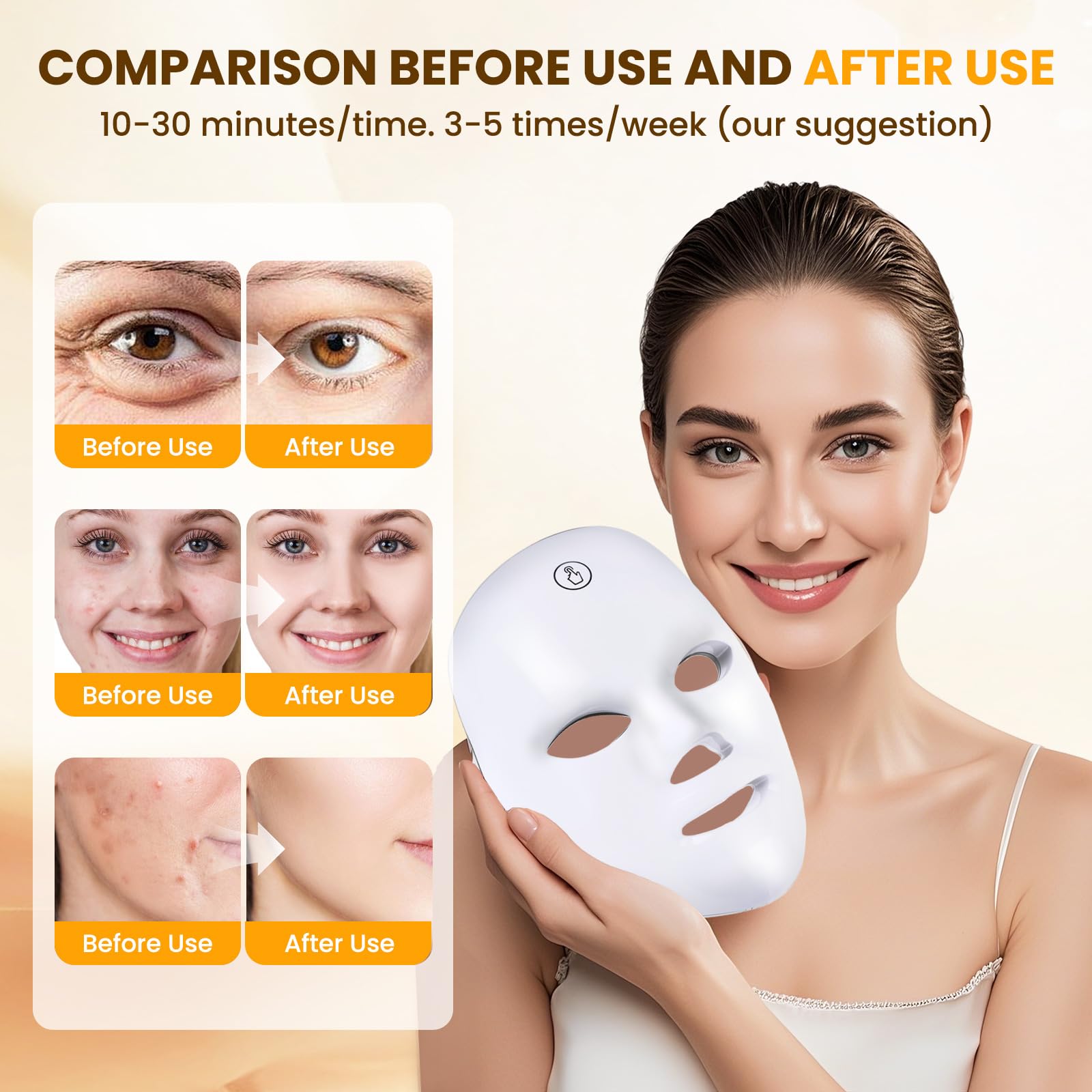 MUSEWISH mask with rechargeable battery for cordless at-home sessions.