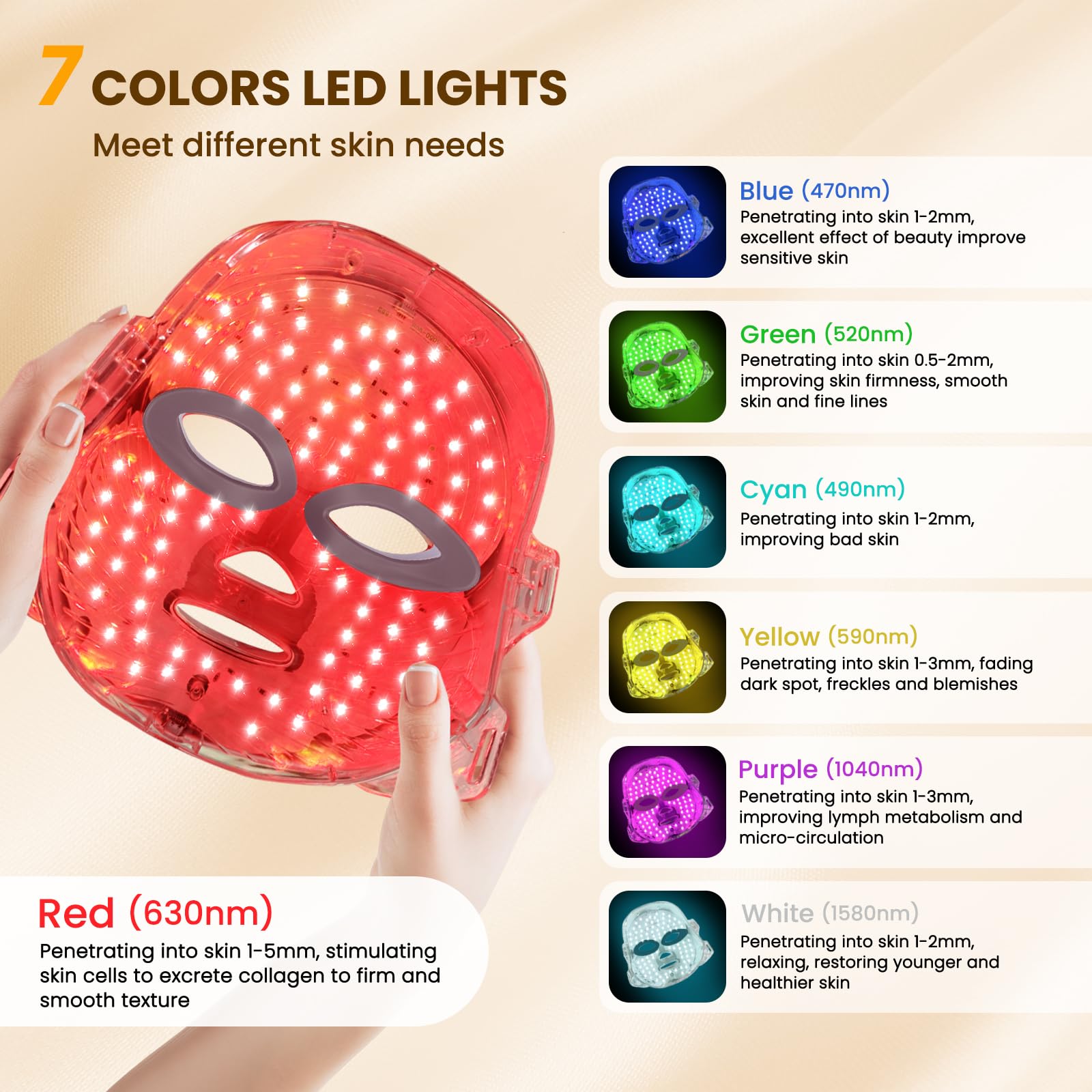 MUSEWISH LED mask strap adjustment for comfortable, secure wear.