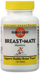 Mushroom Wisdom Breast-Mate Vegi-Tablets bottle shows vegetarian format and quality