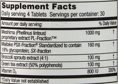 Mushroom Wisdom Vegi-Tablets closeup reveals tablet texture for easy swallowing