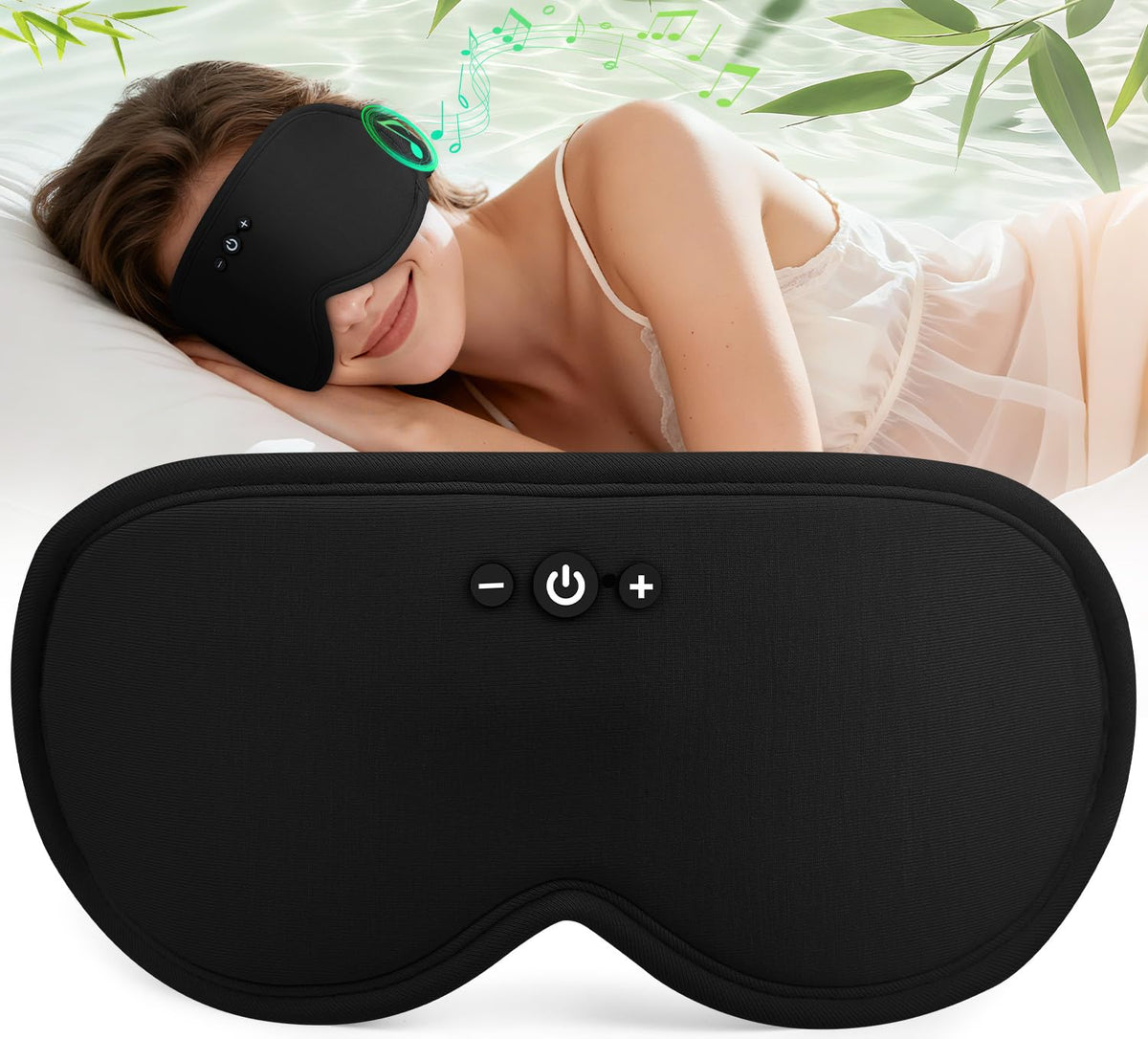 MUSICOZY bamboo-3D sleep mask with breathable fabric for cool comfort